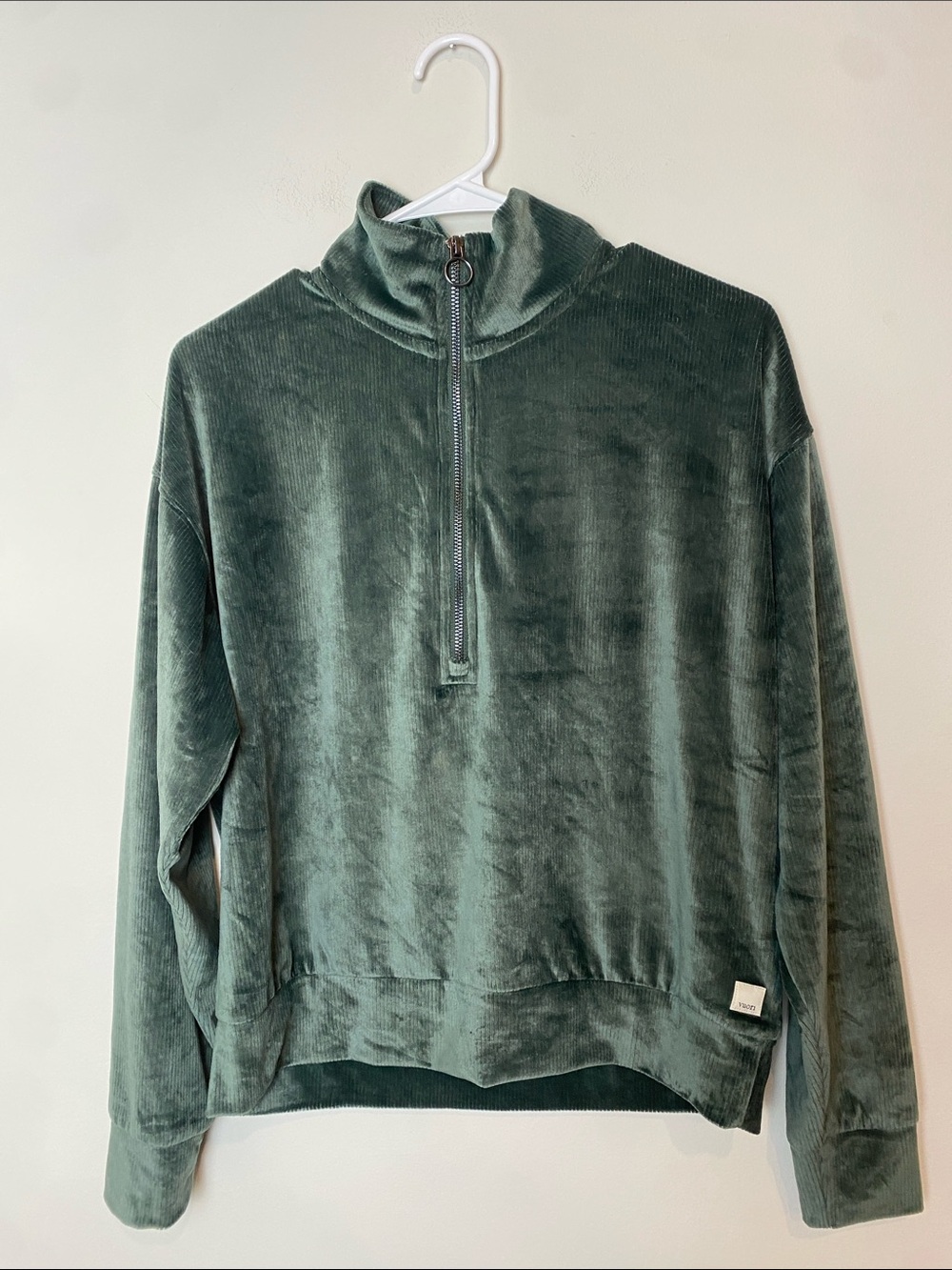 Vuori Velvet Haven Forest Green Valour Quarter Zip Jacket Cropped Size S - Picture 2 of 6